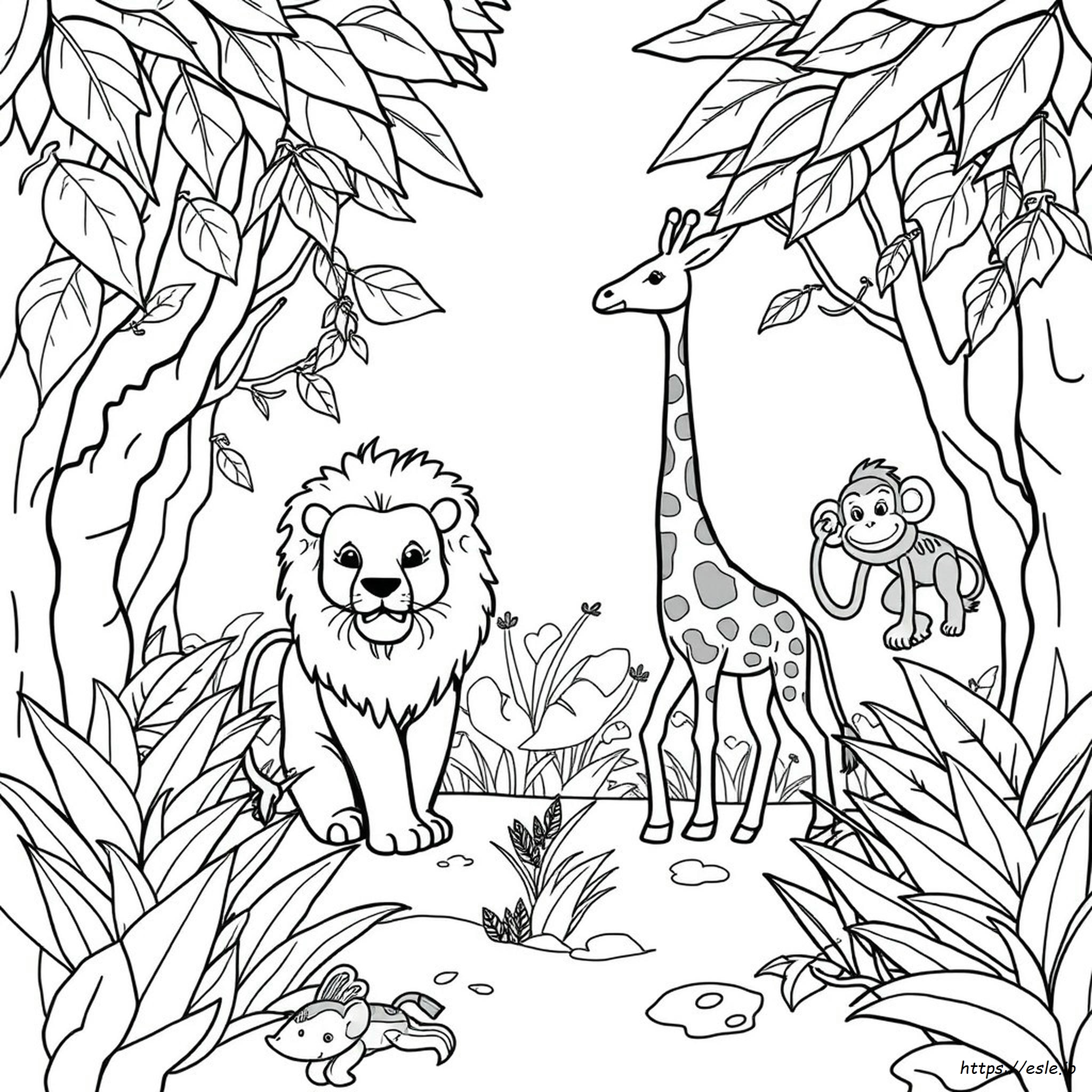 Dibujos Para Colorear Imprimibles De Animales De La Selva