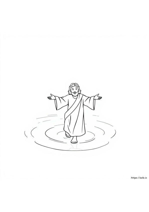 Yesus Berjalan Di Atas Air Gambar Mewarnai Dapat Dicetak Gratis
