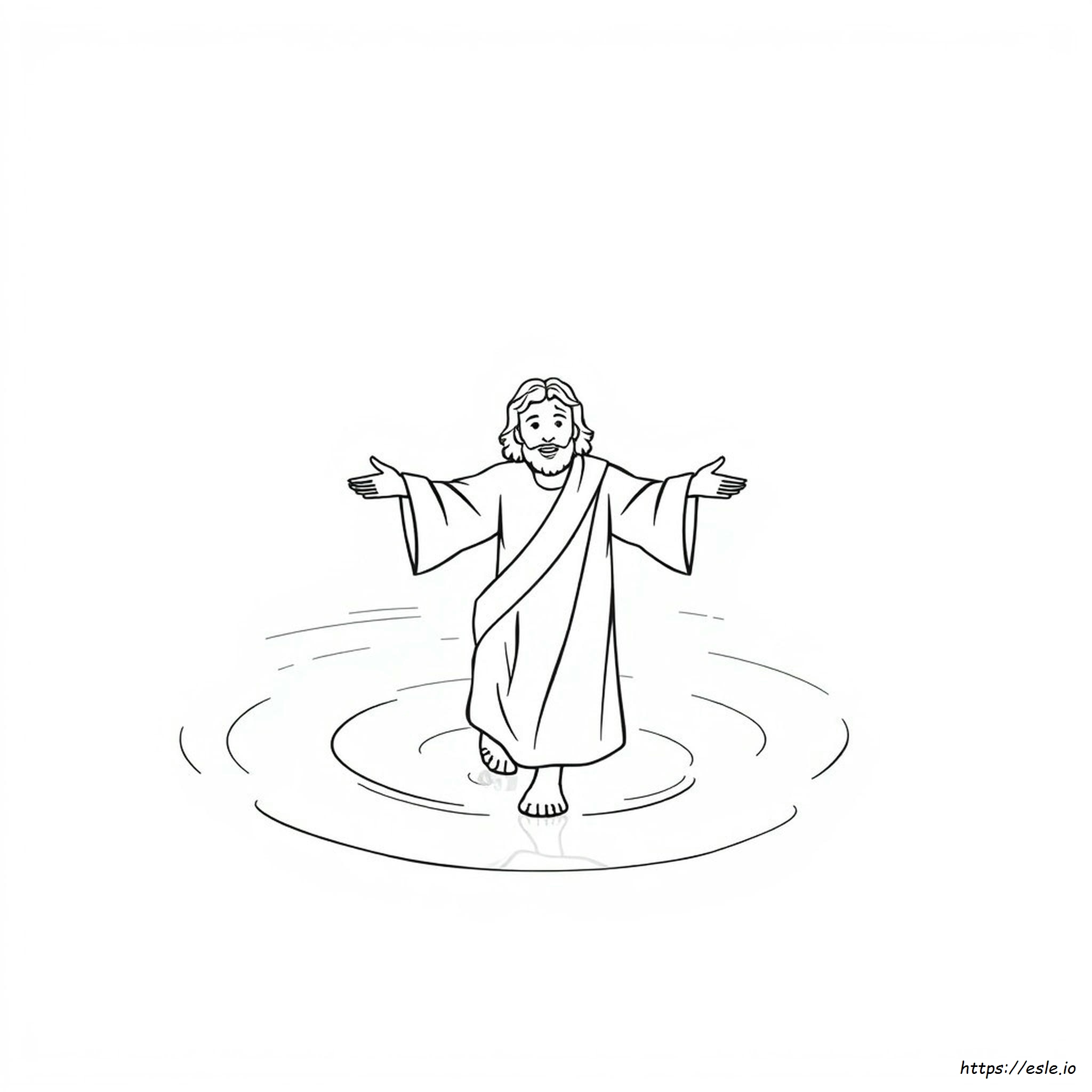 Jesús Camina Sobre El Agua Para Colorear Pdf
