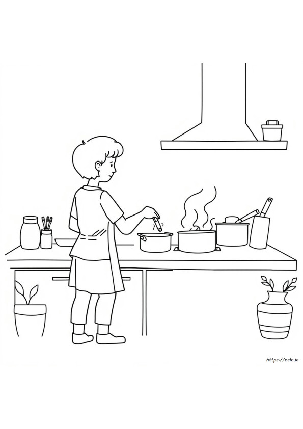 Gambar Mewarnai Memasak