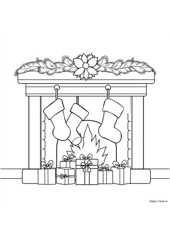 Template Mewarnai Kaus Kaki Natal