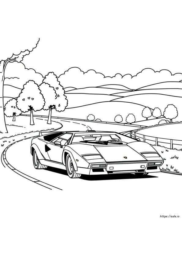 Gambar Mewarnai Lamborghini Countach