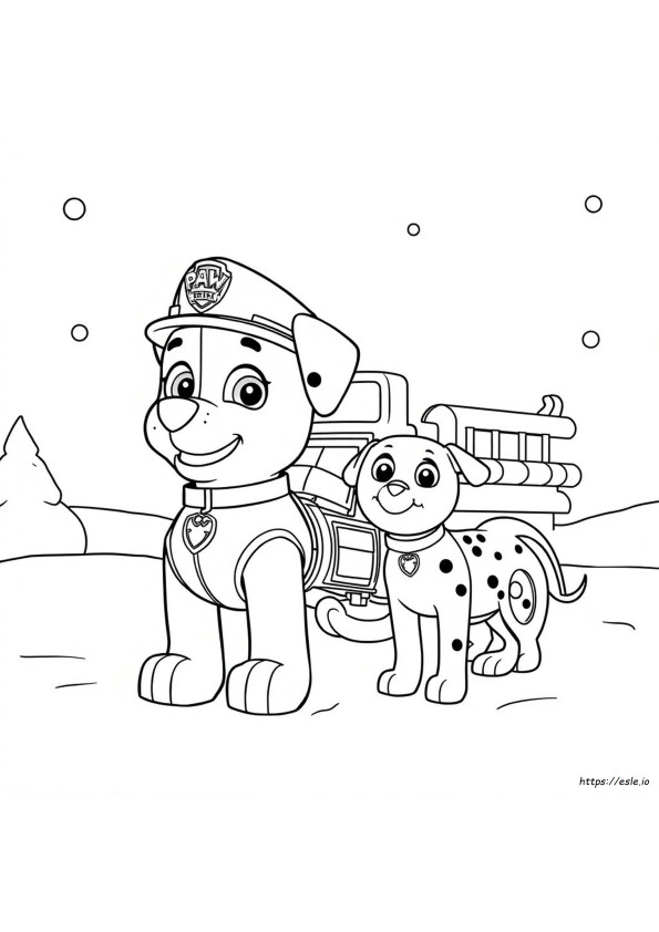 Marshall Paw Patrol Gambar Mewarnai