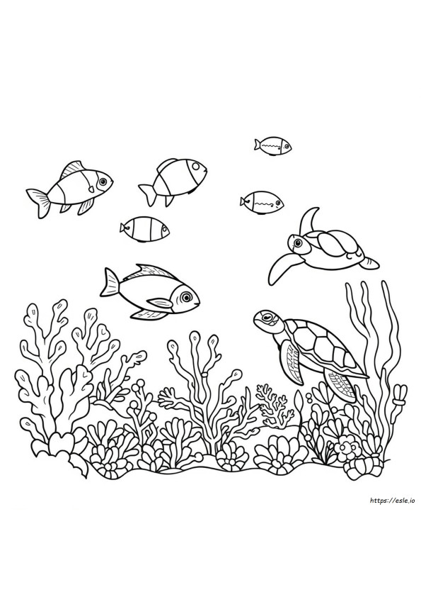 Gambar Mewarnai Kehidupan Laut Dapat Dicetak