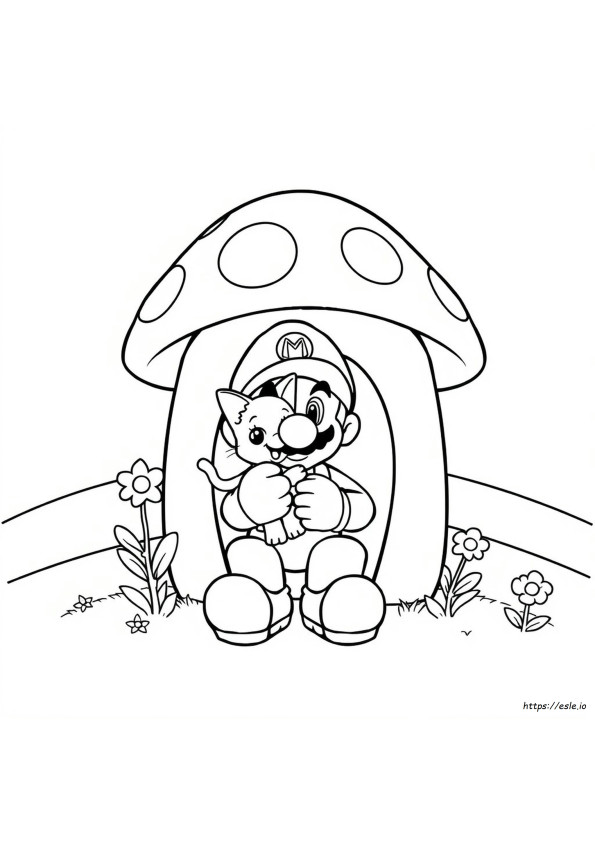 Gambar Mewarnai Kucing Mario