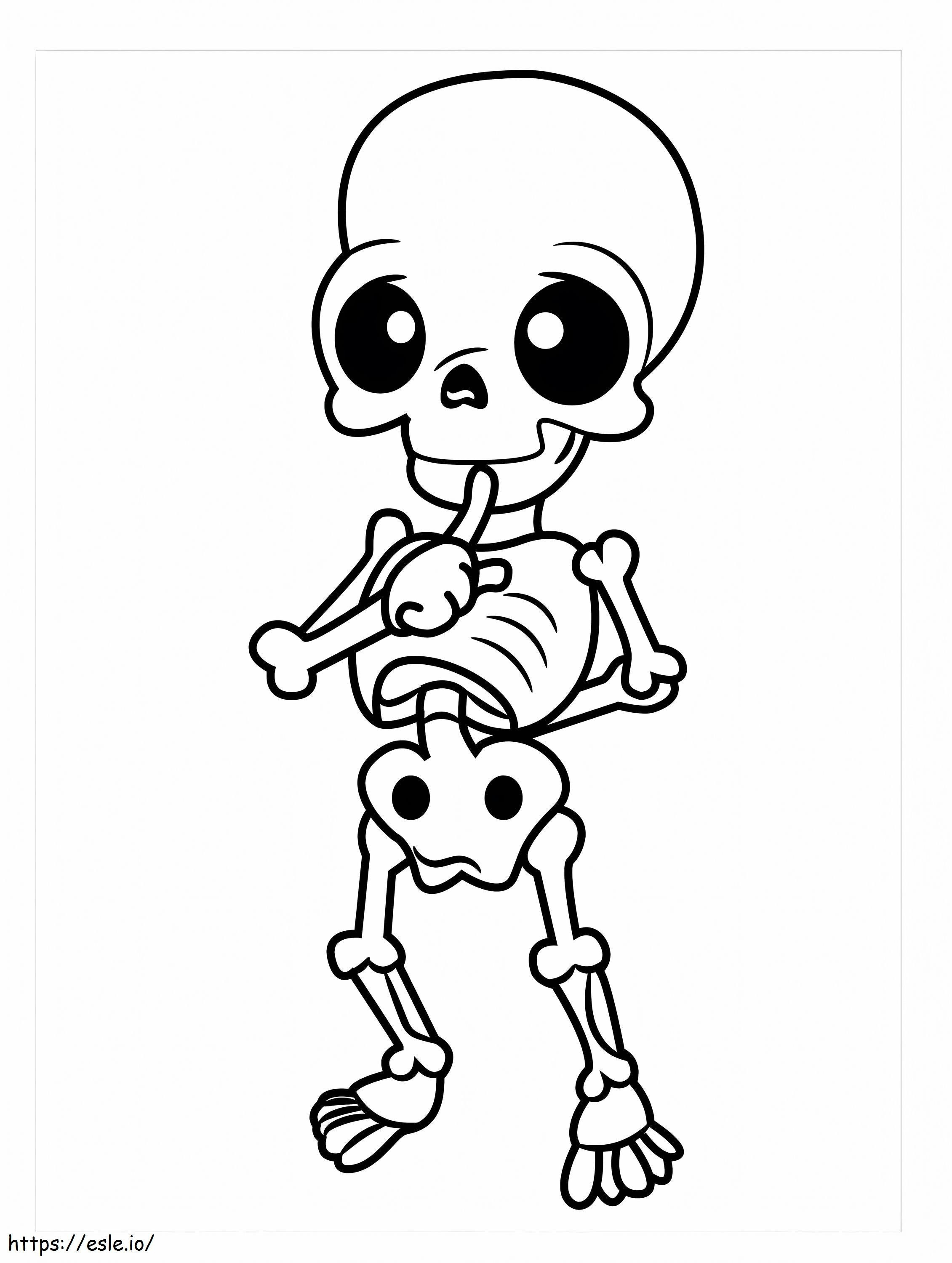 Coloriage Squelette Chibi à imprimer dessin