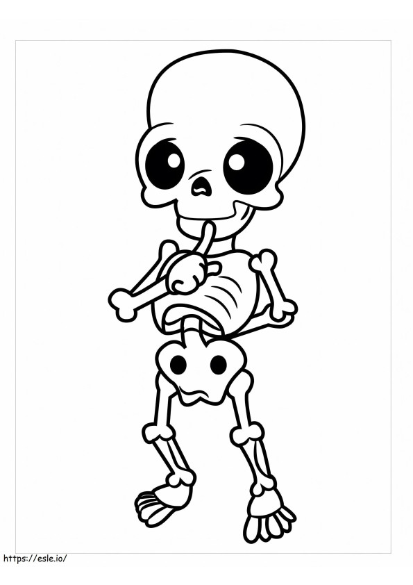 Esqueleto Chibi para colorir
