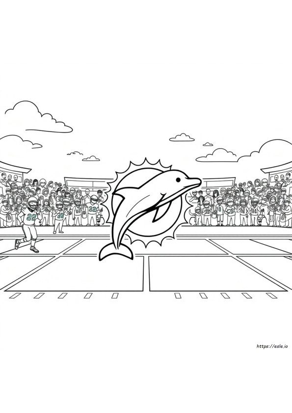 Logo Miami Dolphins Gambar Mewarnai