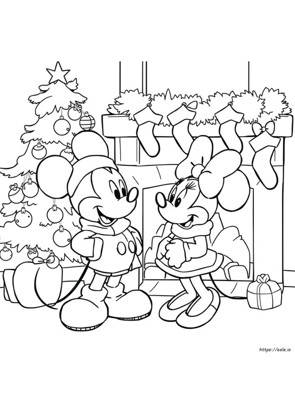 Halaman Gambar Natal Disney