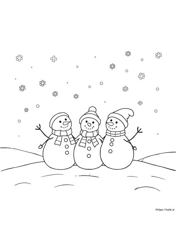 雪だるま ぬりえ