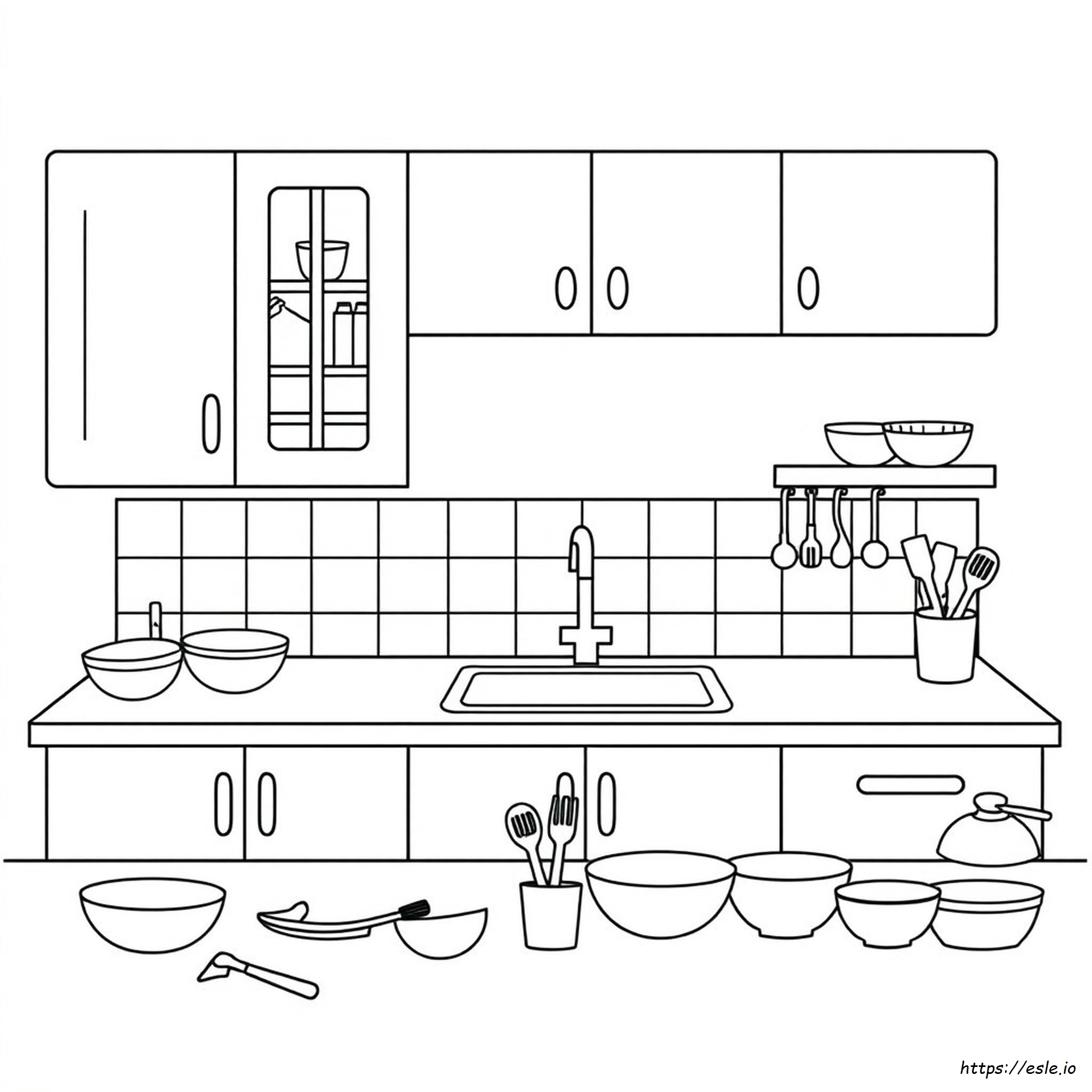 Coloring Page Of Kitchen