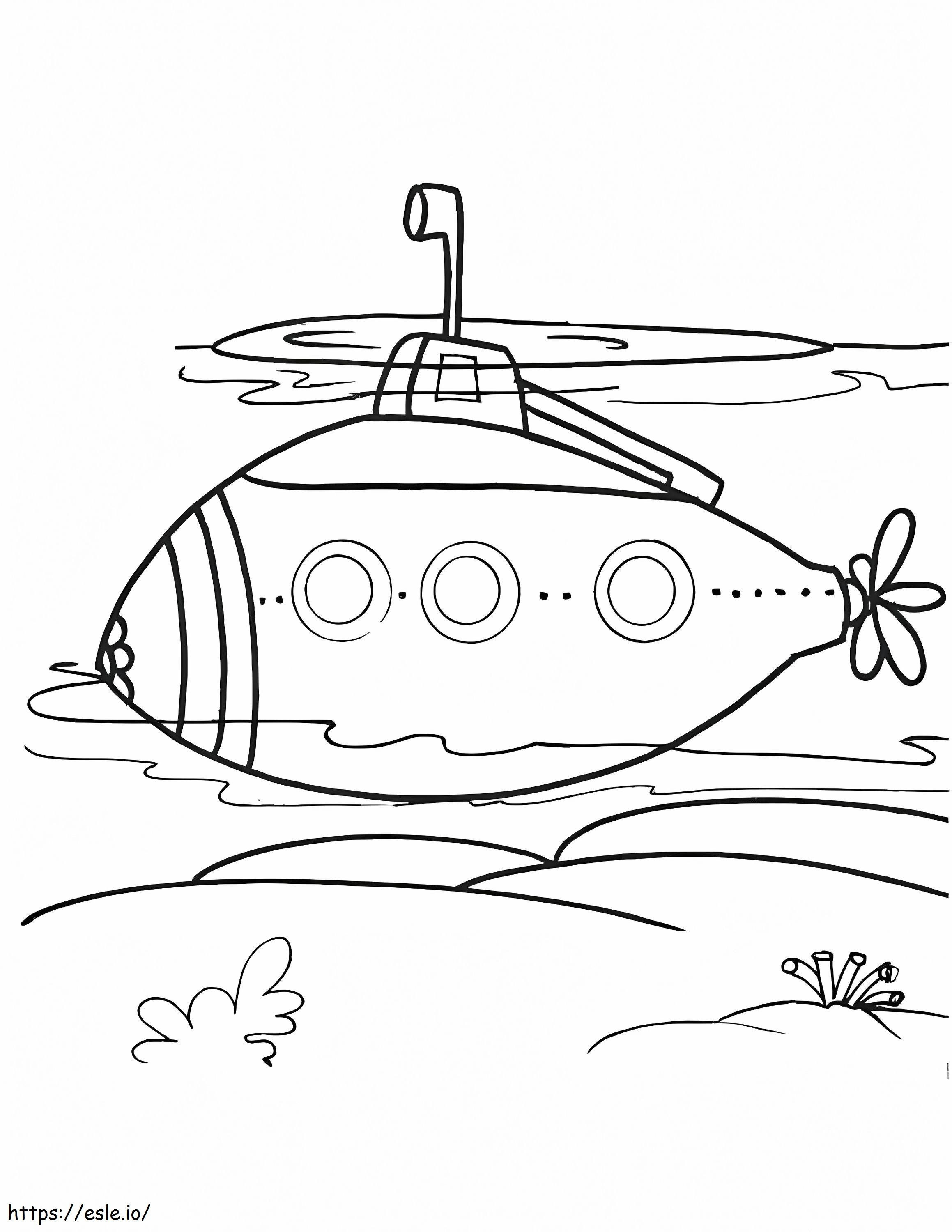 Modern Submarine coloring page