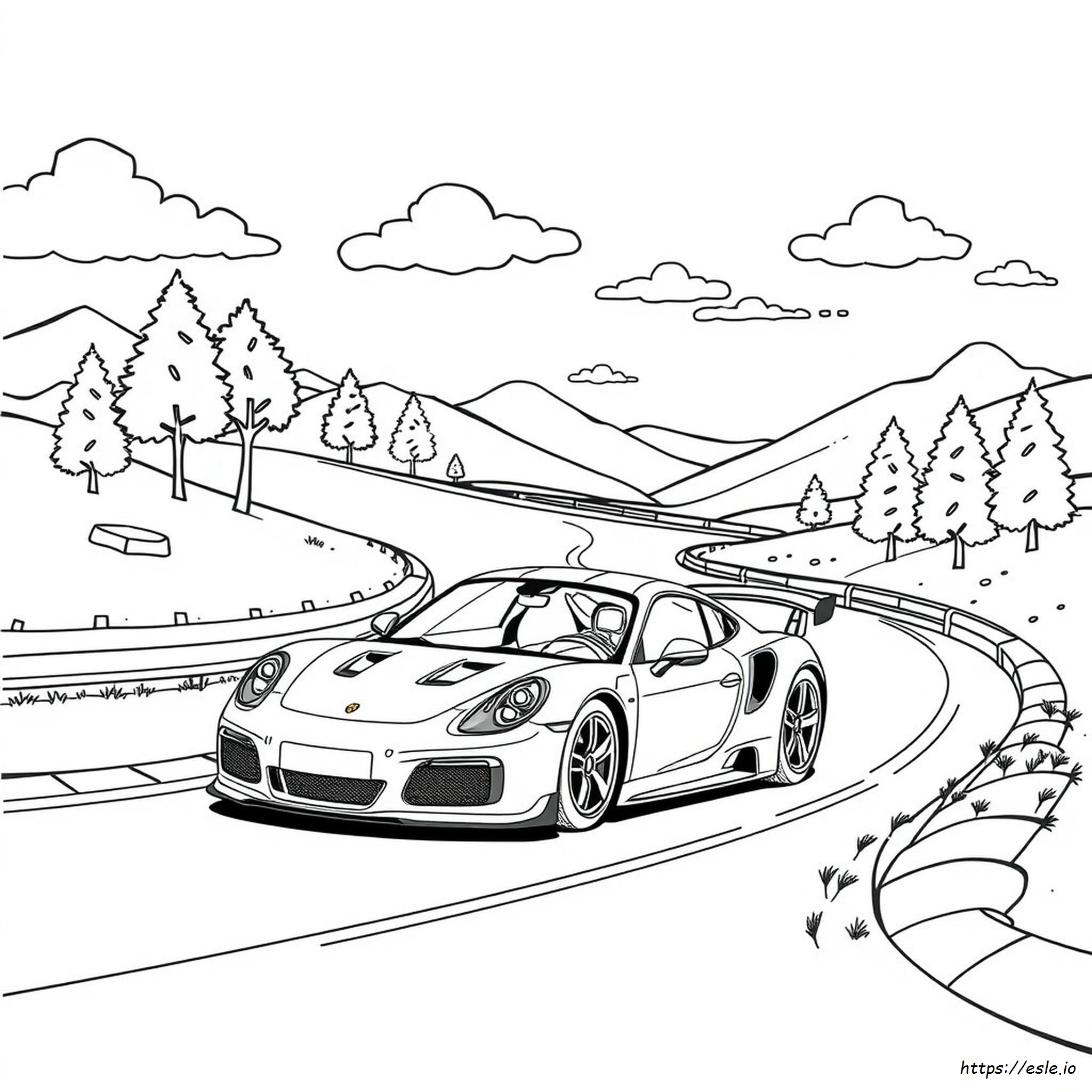 スポーツカー ぬりえ