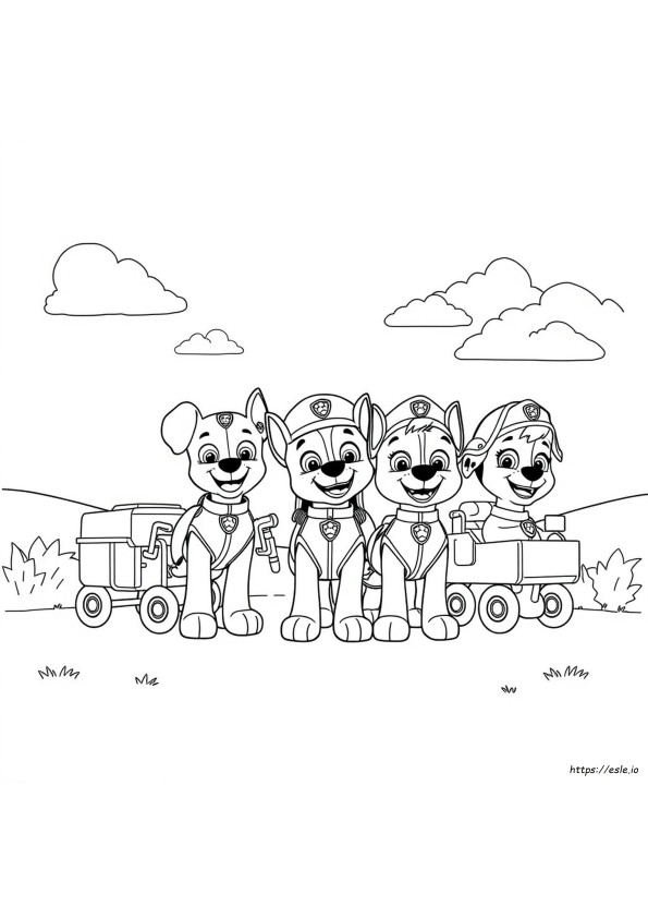 Sketsa Paw Patrol Untuk Mewarnai