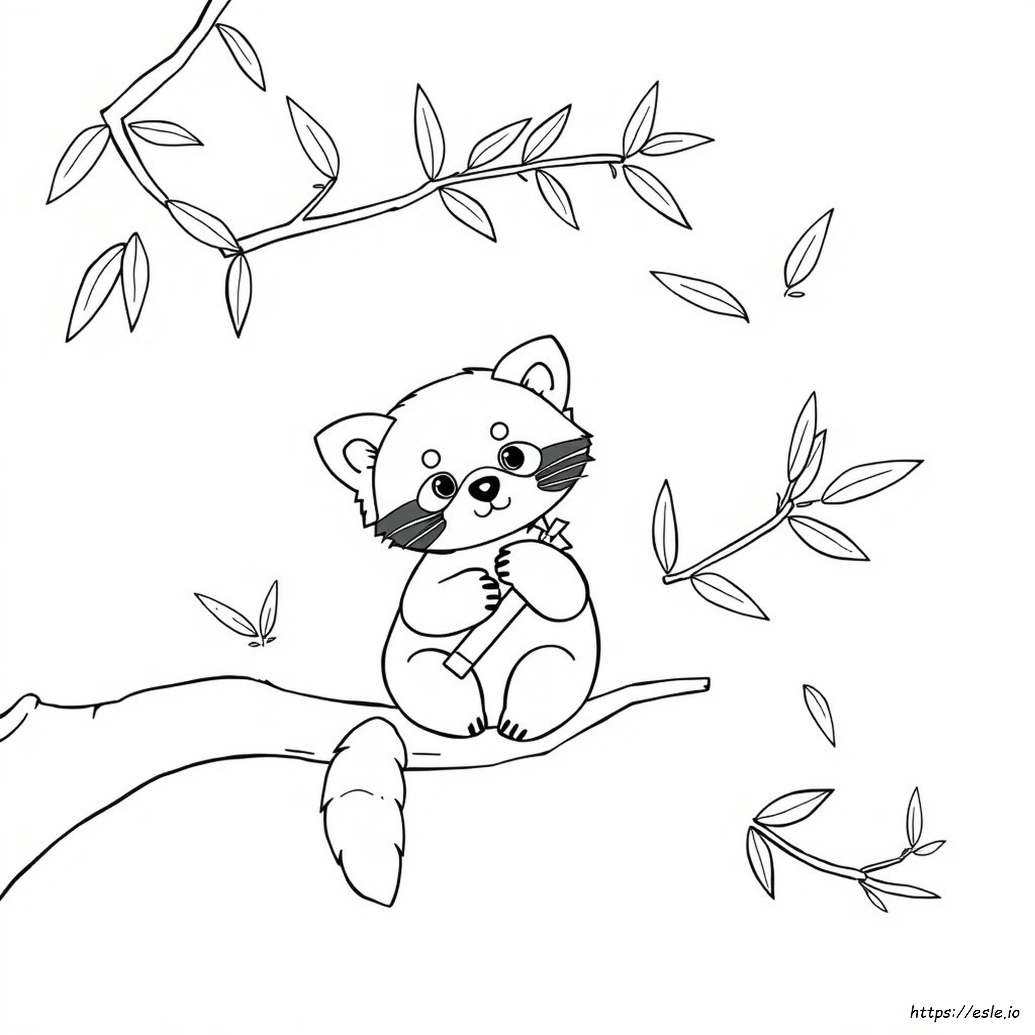 Printable Cute Red Panda Coloring Page