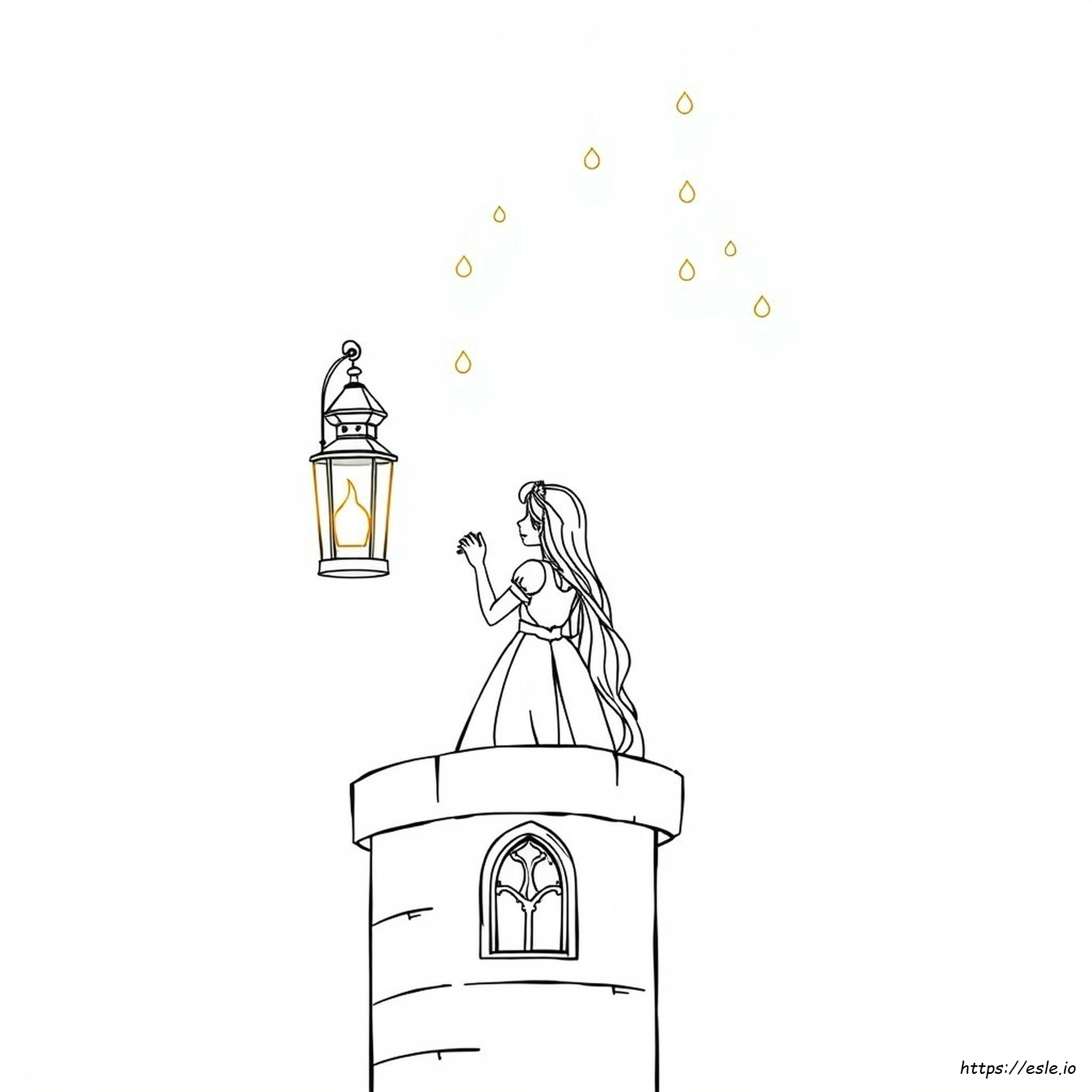 Rapunzel Lantern Coloring Pages