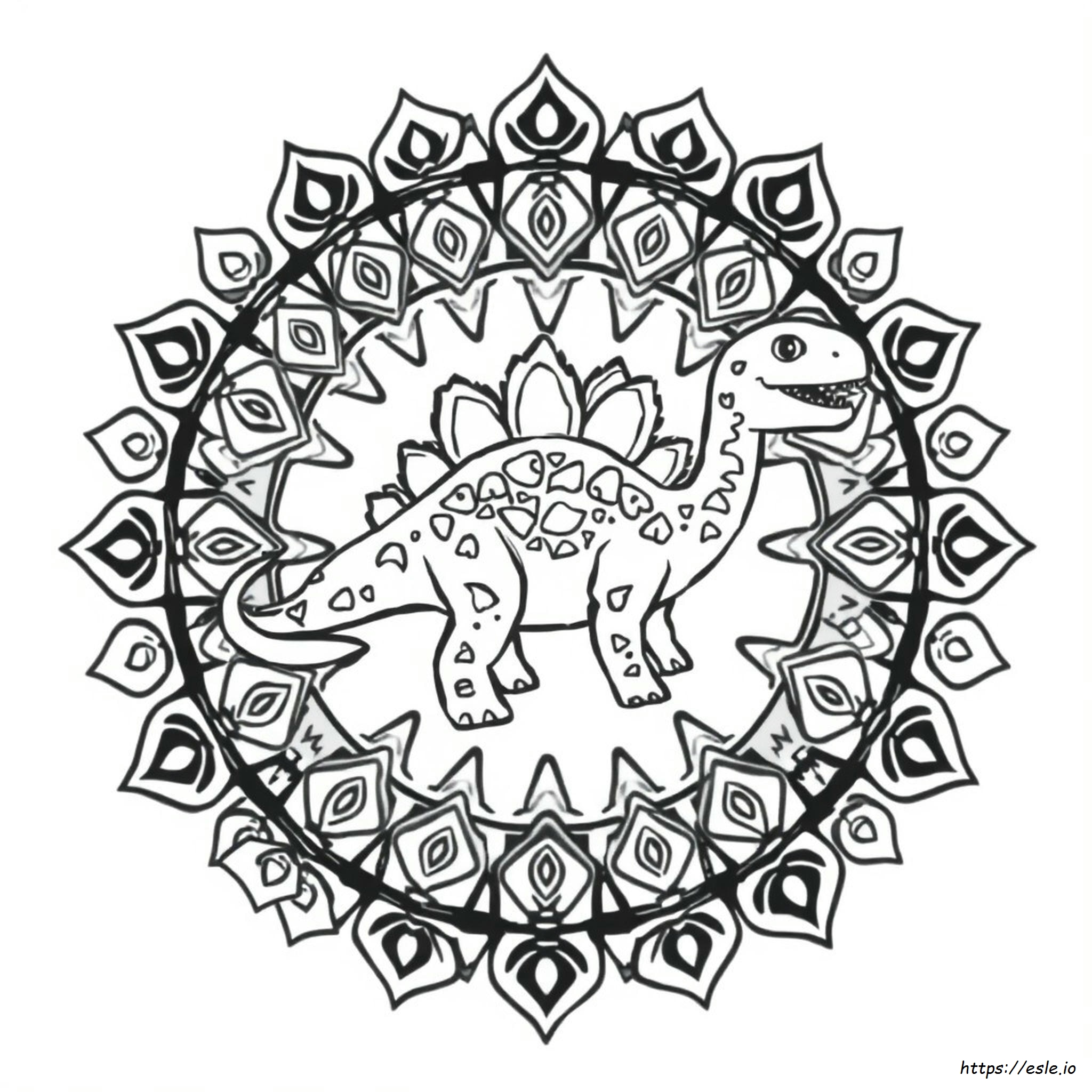 Dinosaur Mandala Coloring Pages