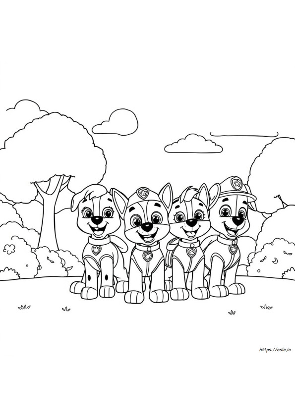 Gambar Mewarnai Karakter Paw Patrol