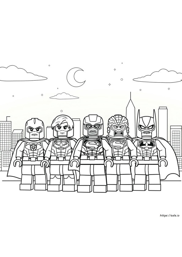 Gambar Mewarnai Pahlawan Super Lego
