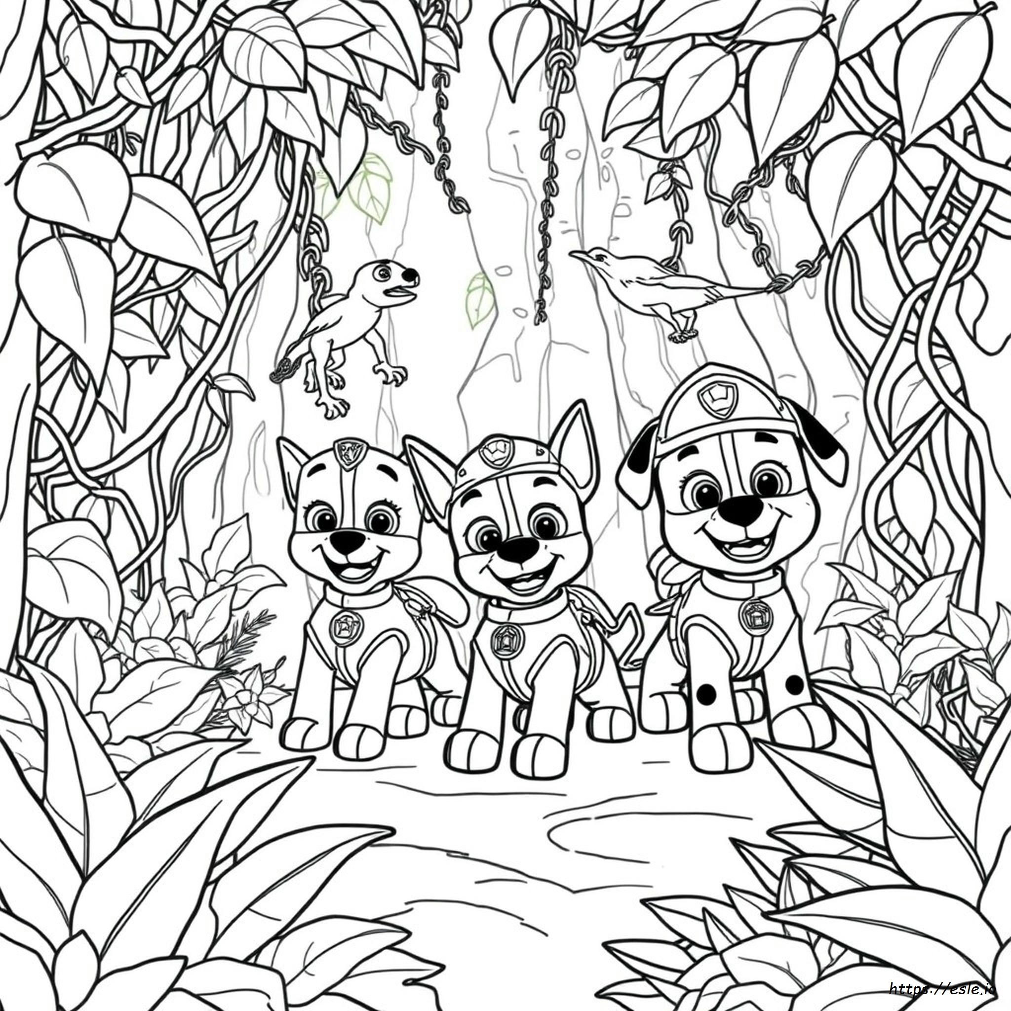 Paw Patrol Jungle Pups Para Colorear