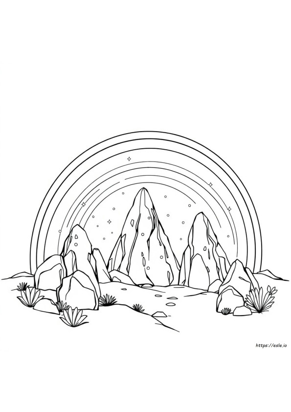 Gambar Mewarnai Batu Pelangi