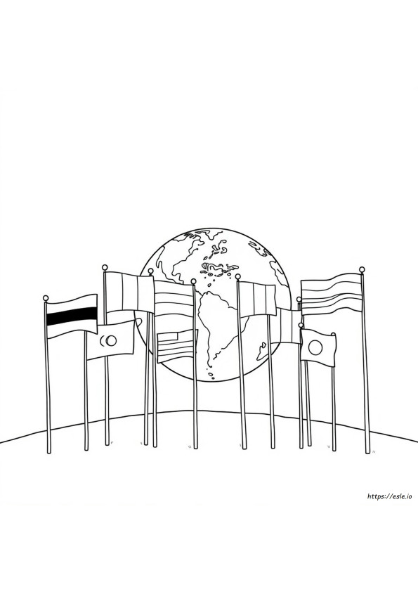 Flags Of The World For Coloring