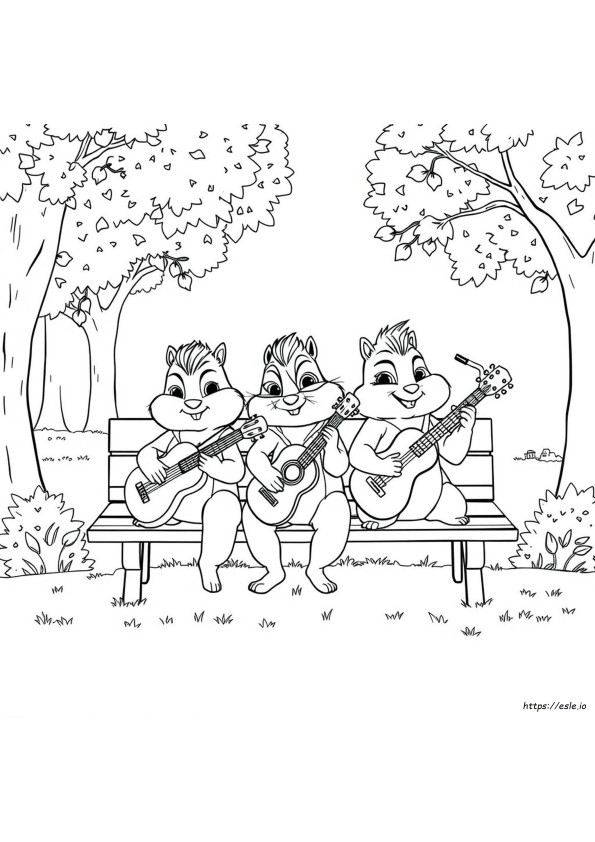 Alvin And Chipmunks Colouring Pages