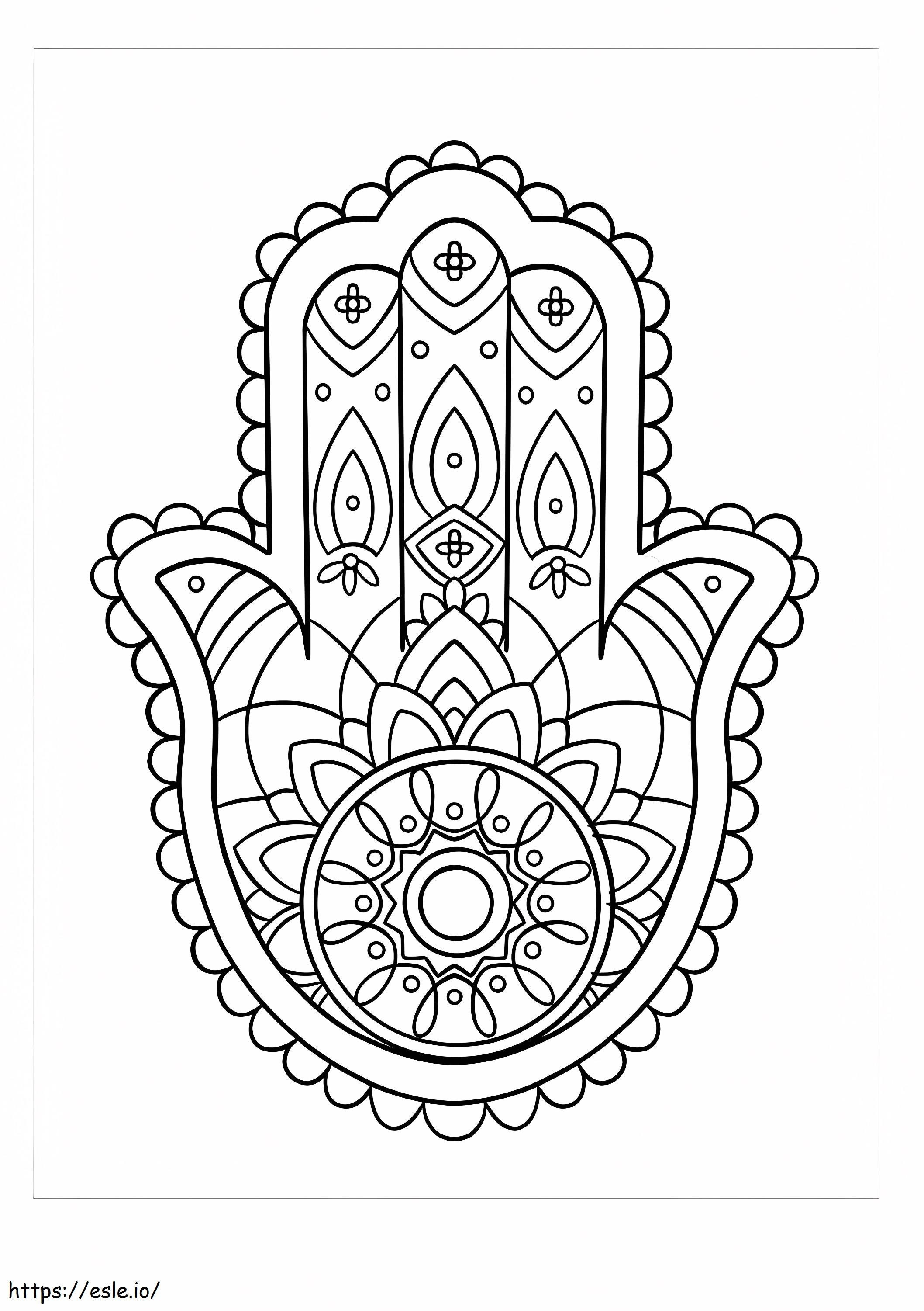 Hand Mandala coloring page