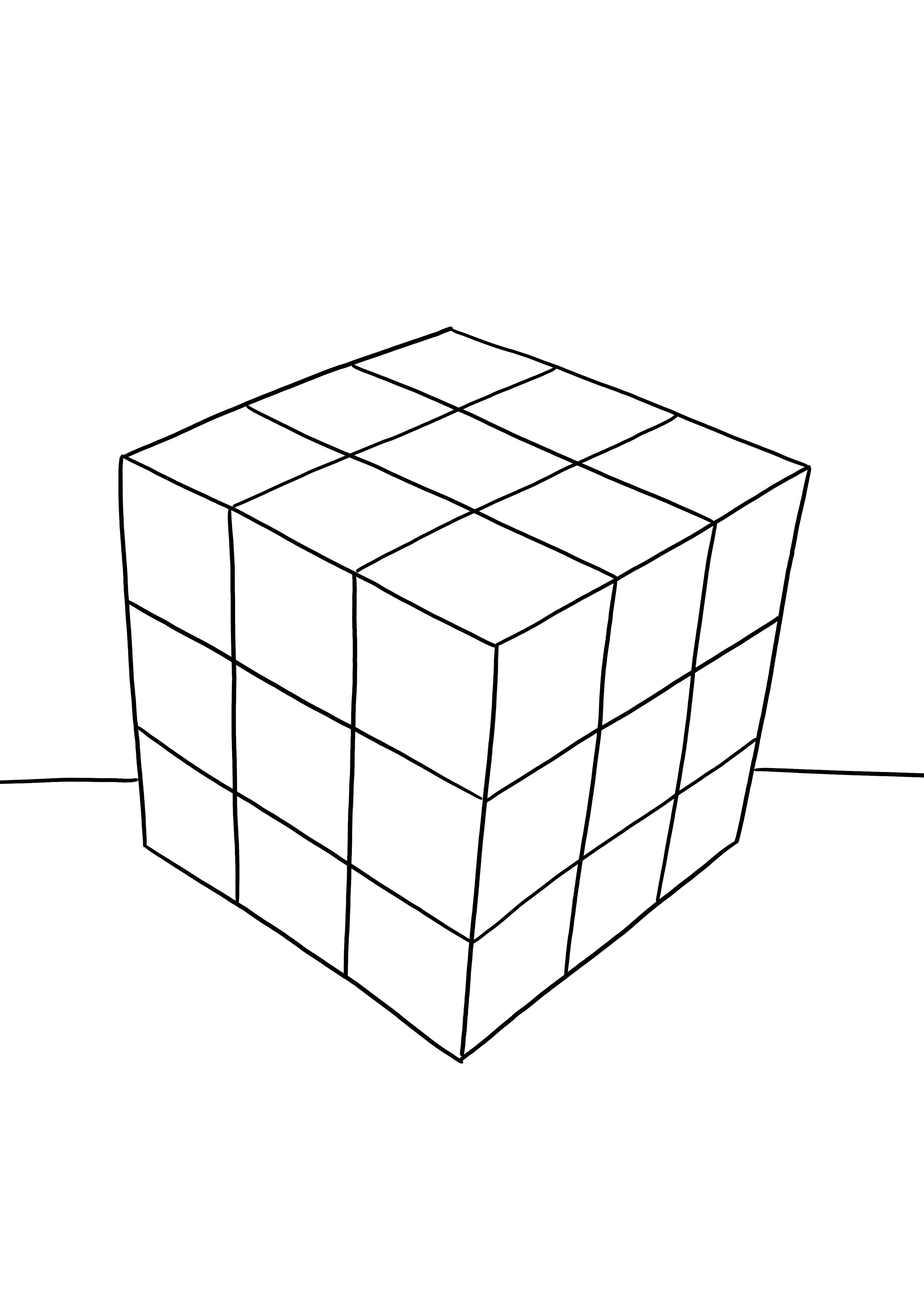 Free to print and color of Rubik's Cube for kids to learn about toys