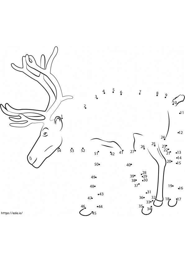 Coloriage Un renne point à point à imprimer dessin