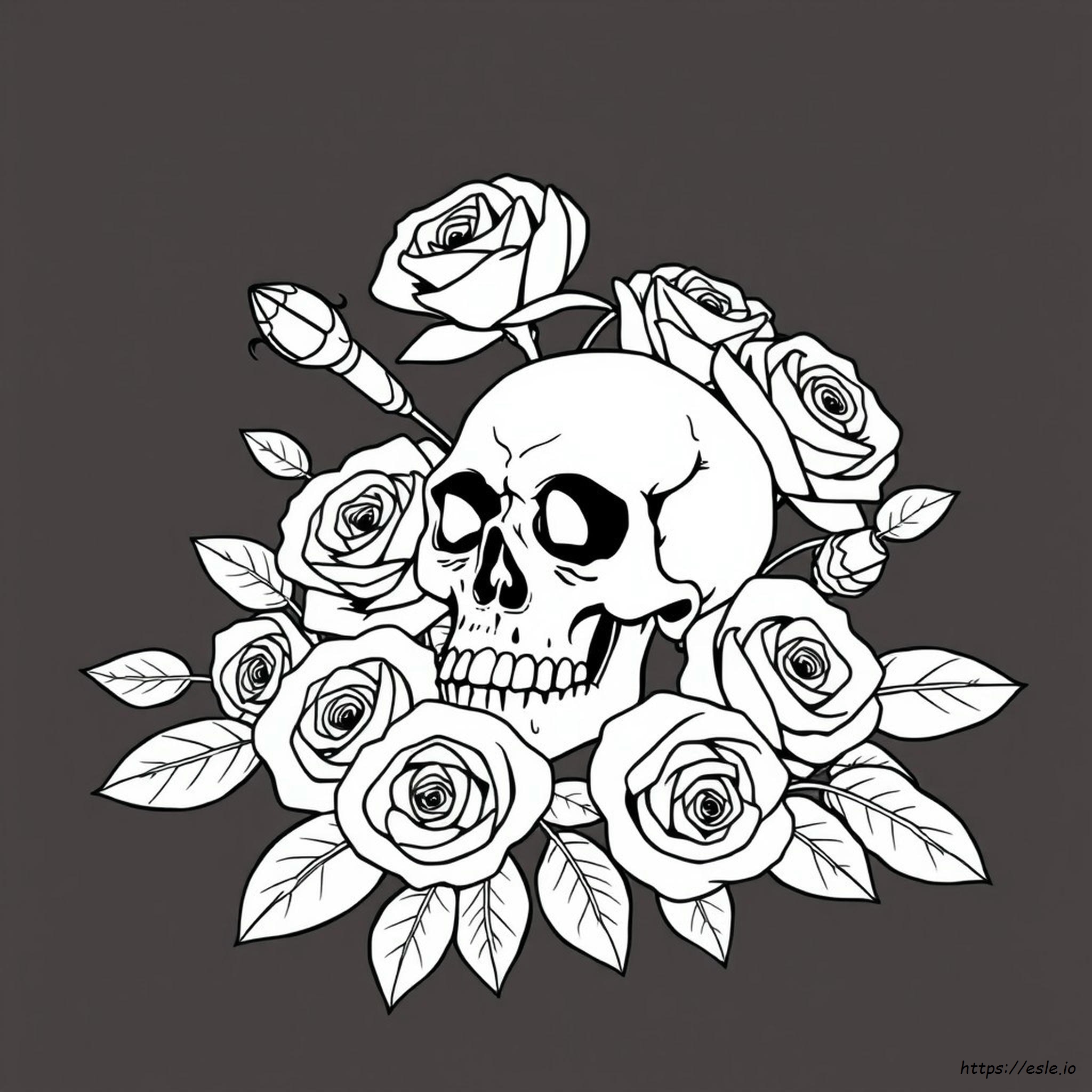 Skull And Roses Coloring Pages