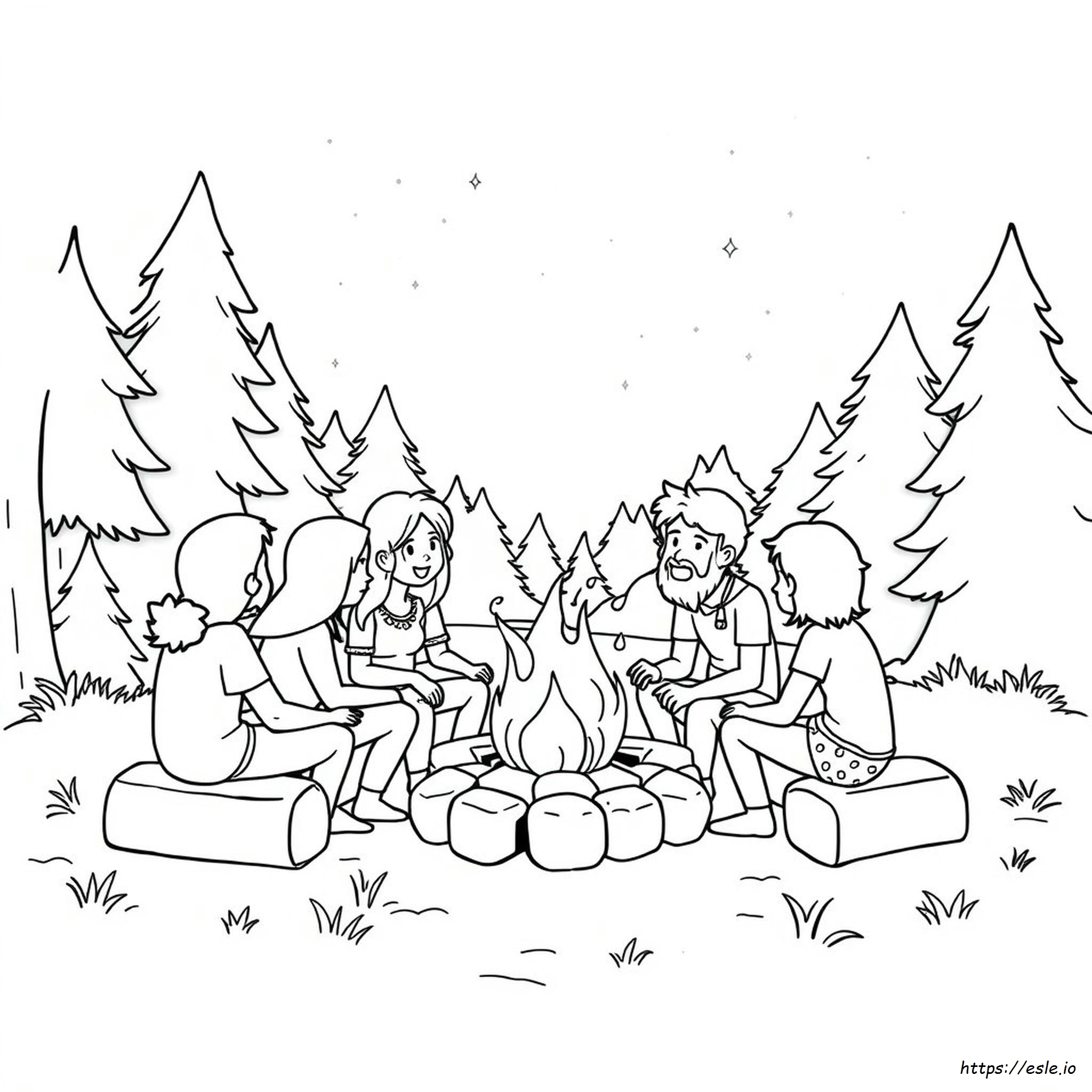 Free Printable Campfire Coloring Pages