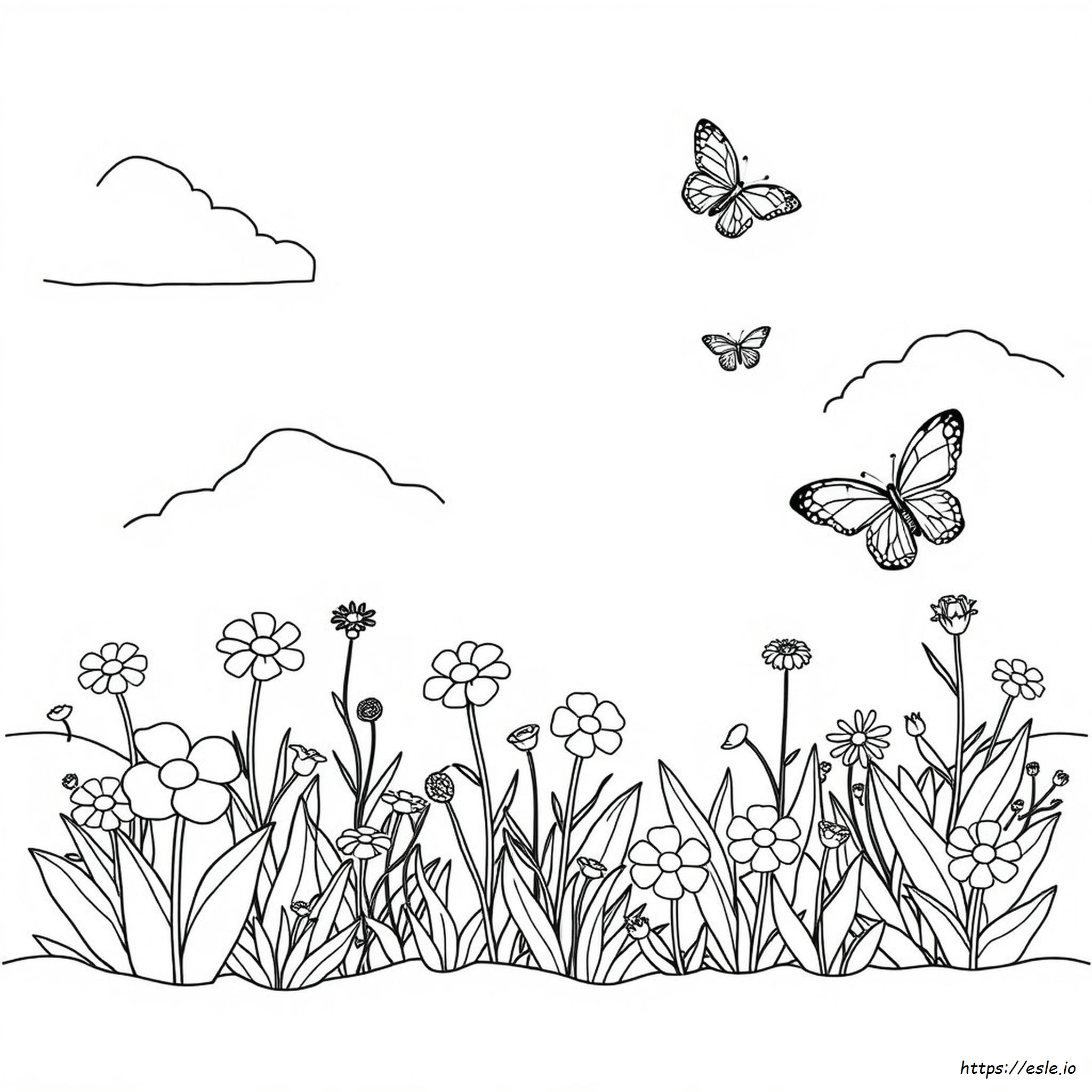 Coloring Garden Clipart Black And White