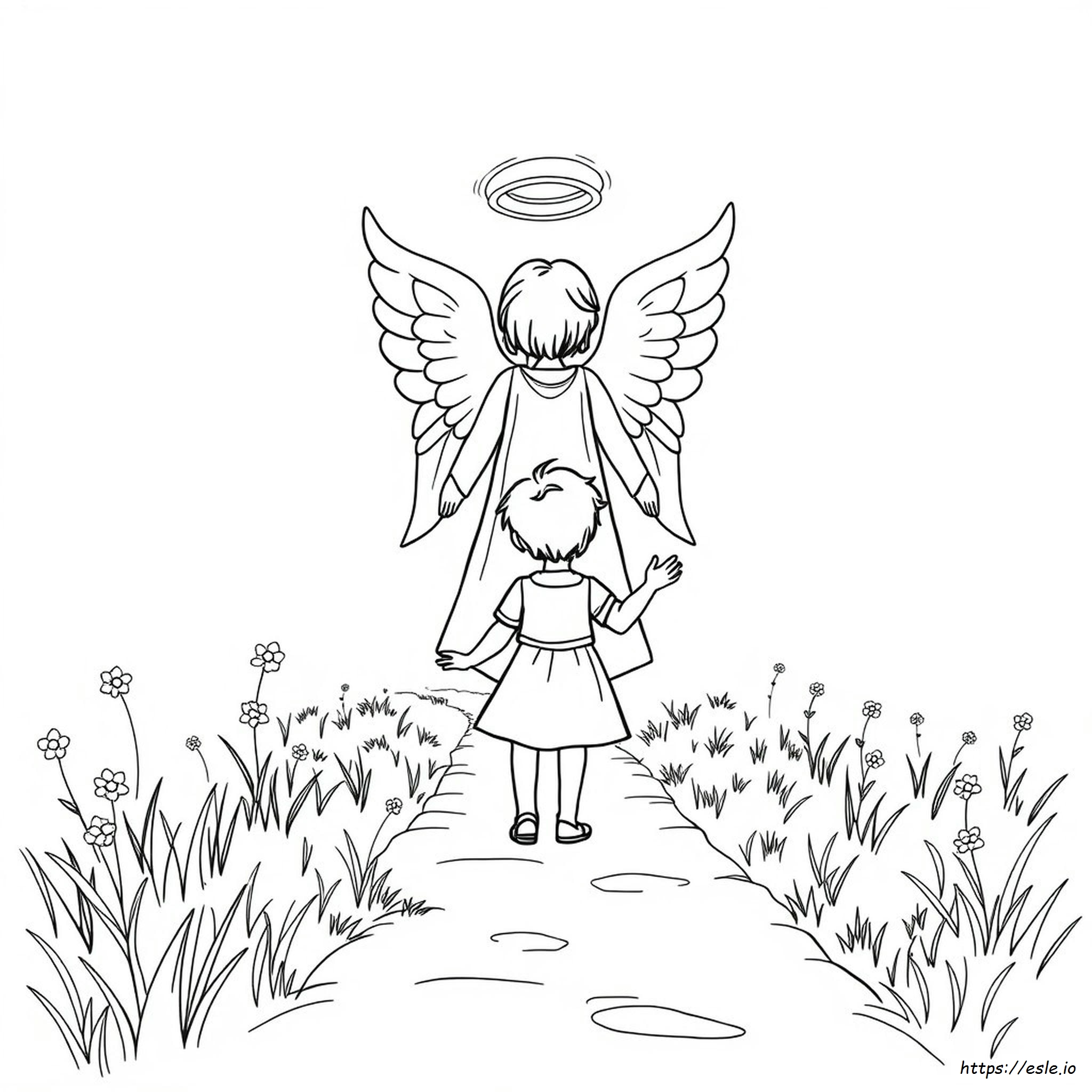 Guardian Angel Coloring Page Printable