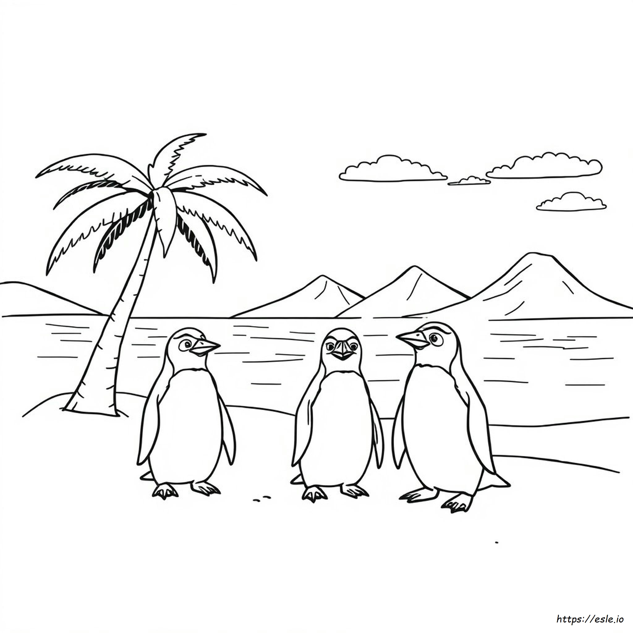 Madagascar Penguins Coloring Page