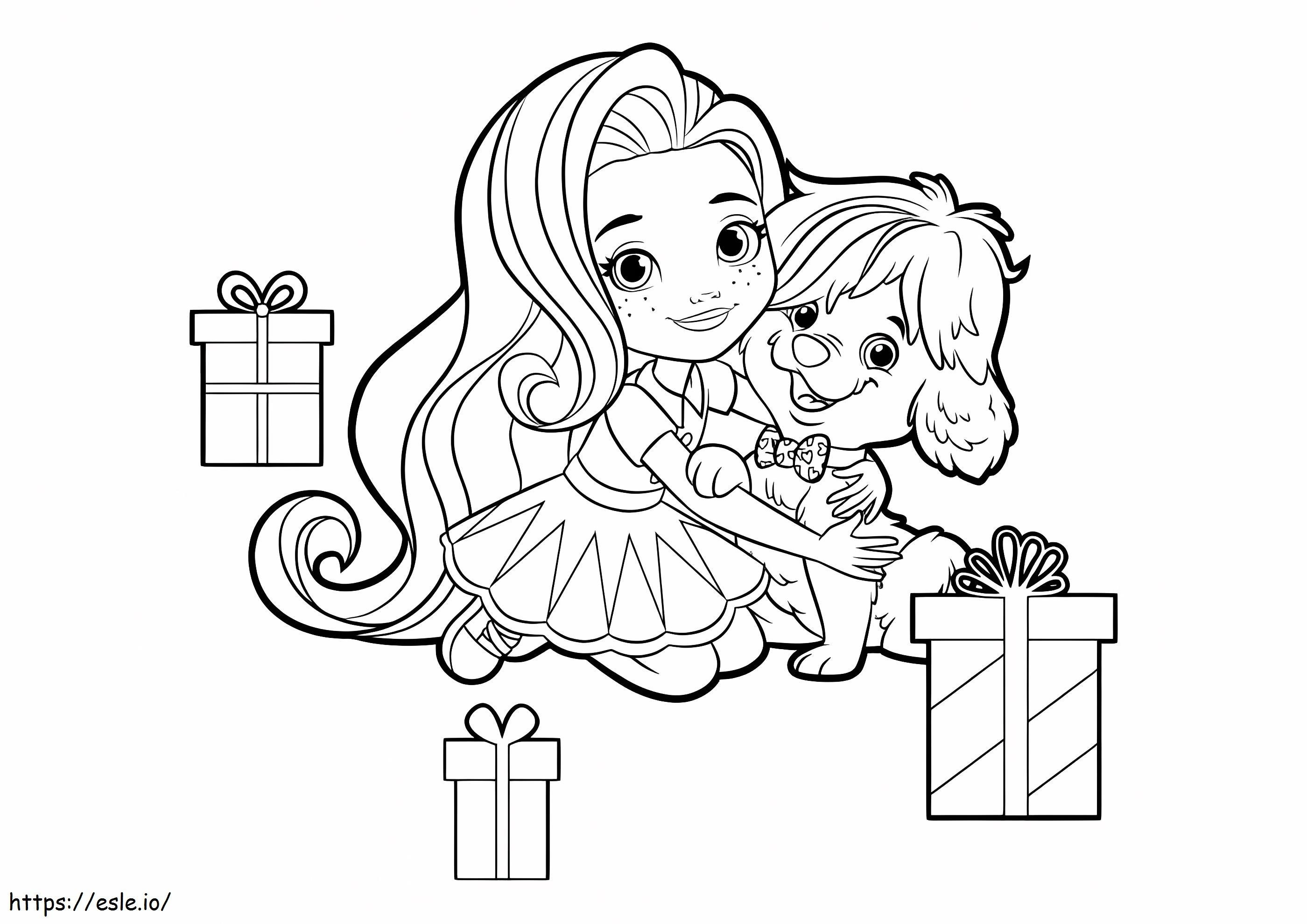 Cute Sunny And Doodle coloring page