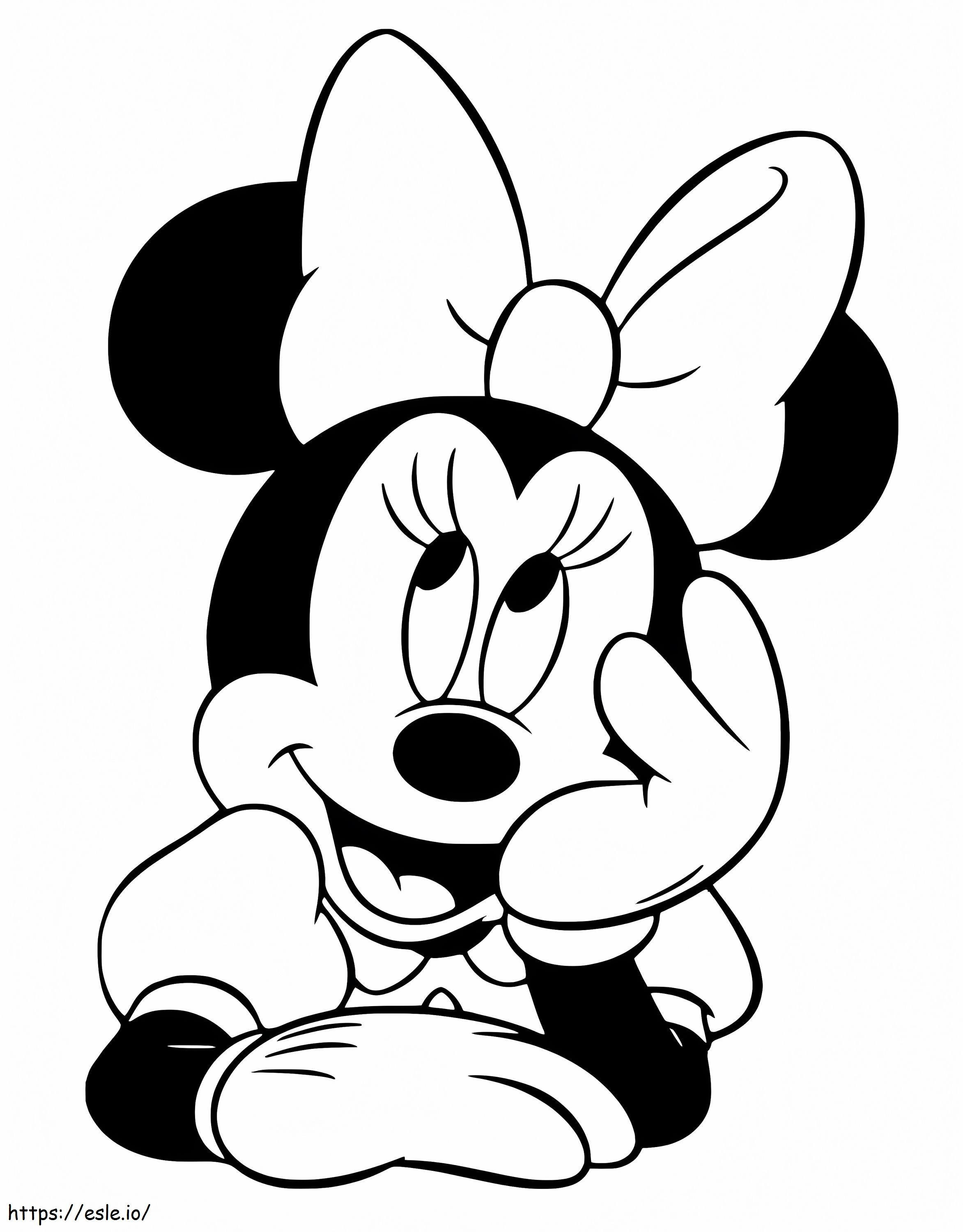 Minnie Mouse sonríe para colorear