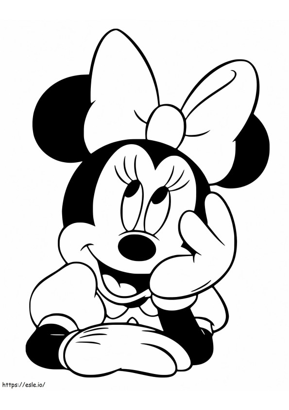 Coloriage Sourires de Minnie Mouse à imprimer dessin