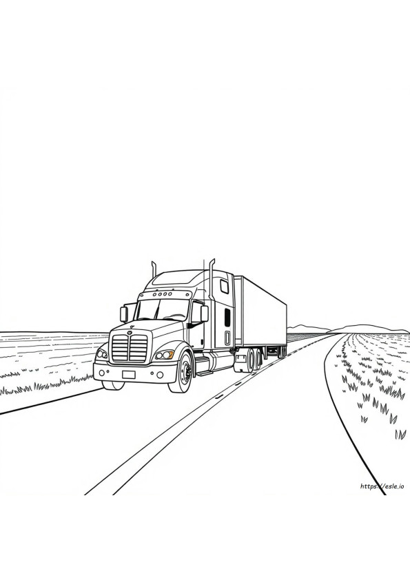 Camion Con Rimorchio Da Colorare