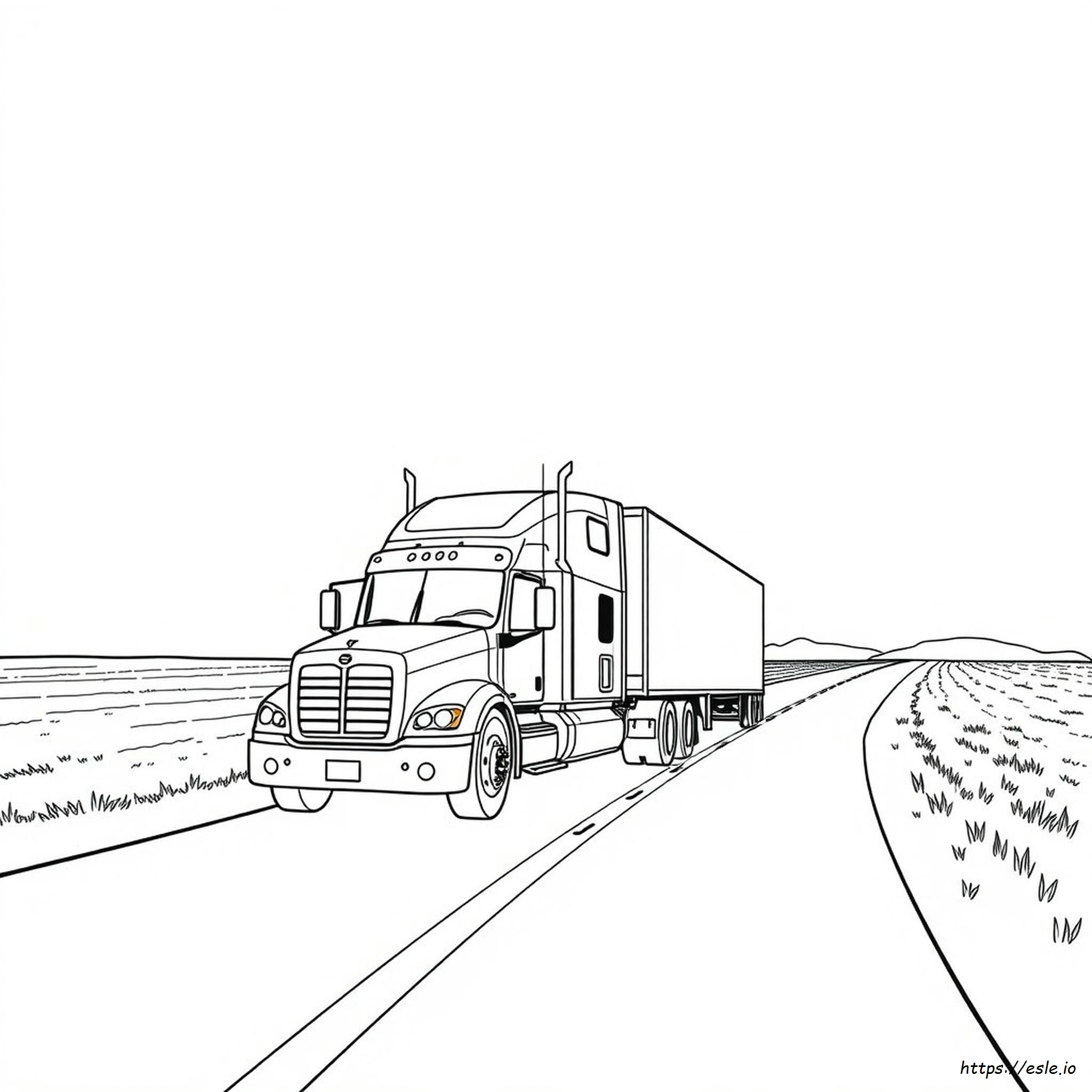 Camion Con Rimorchio Da Colorare