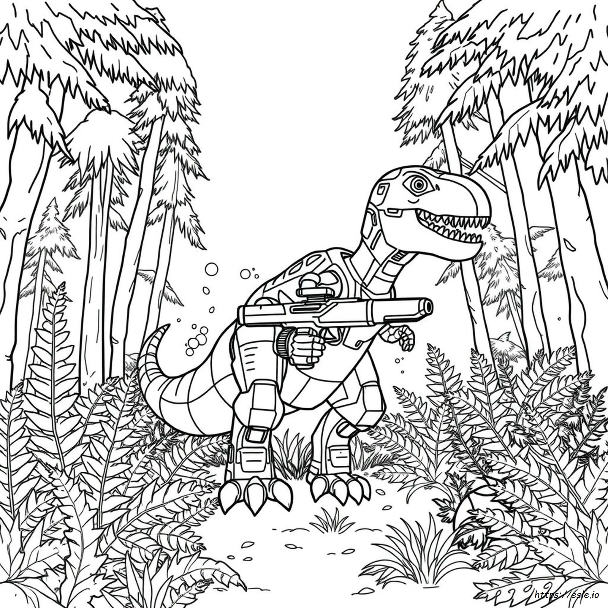 T-Rex Roboter Dinosaurier Ausmalbilder