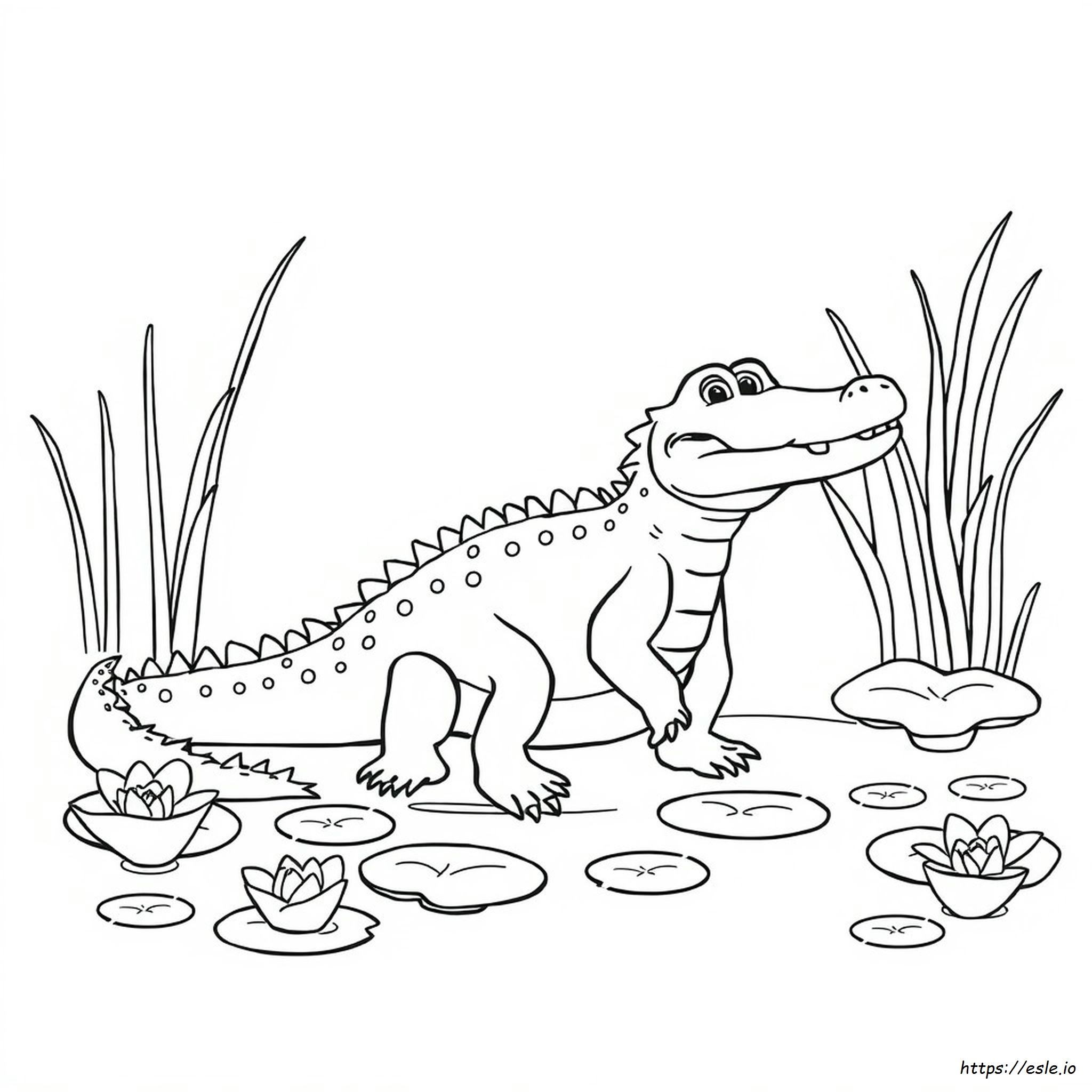 Aligator Coloring Page