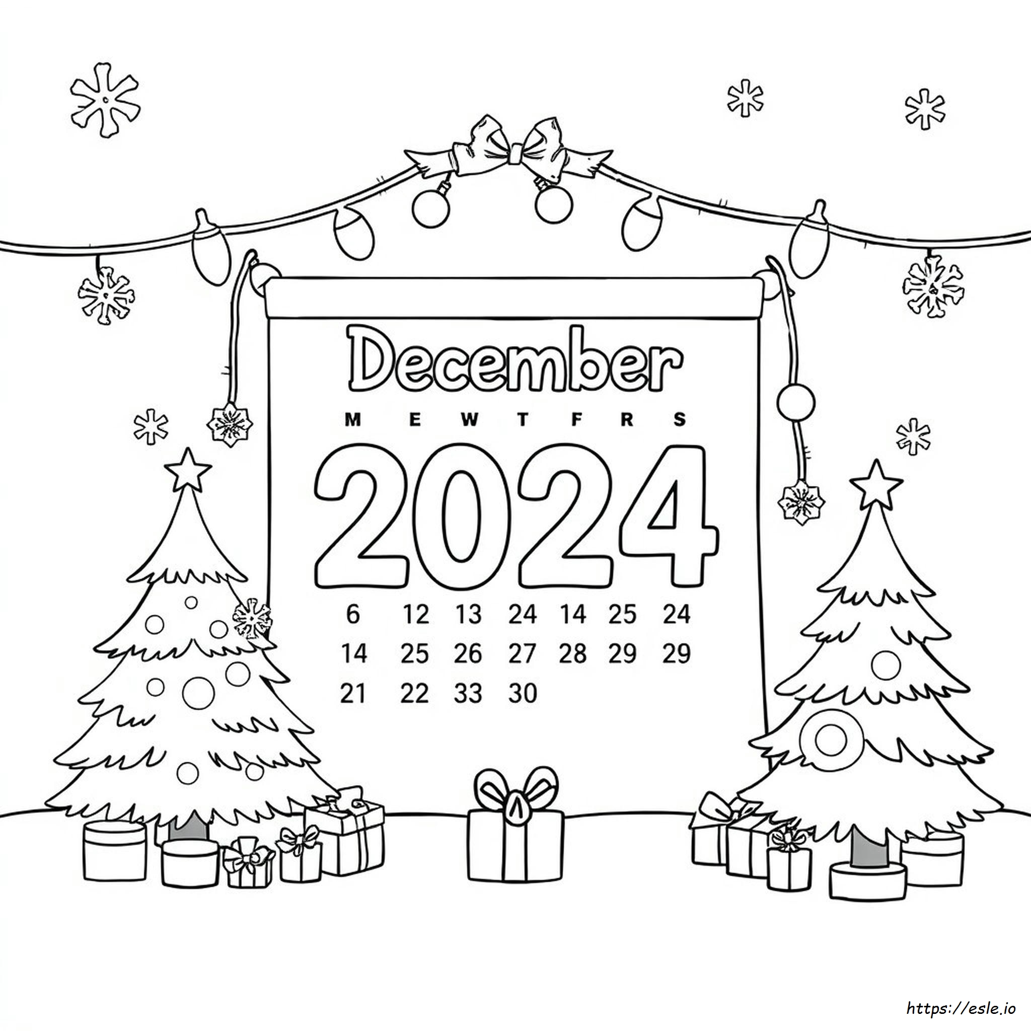 Coloriage Calendrier Décembre 2024