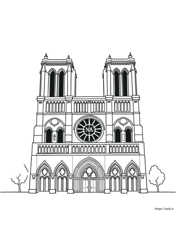 Coloriage Logo Notre Dame