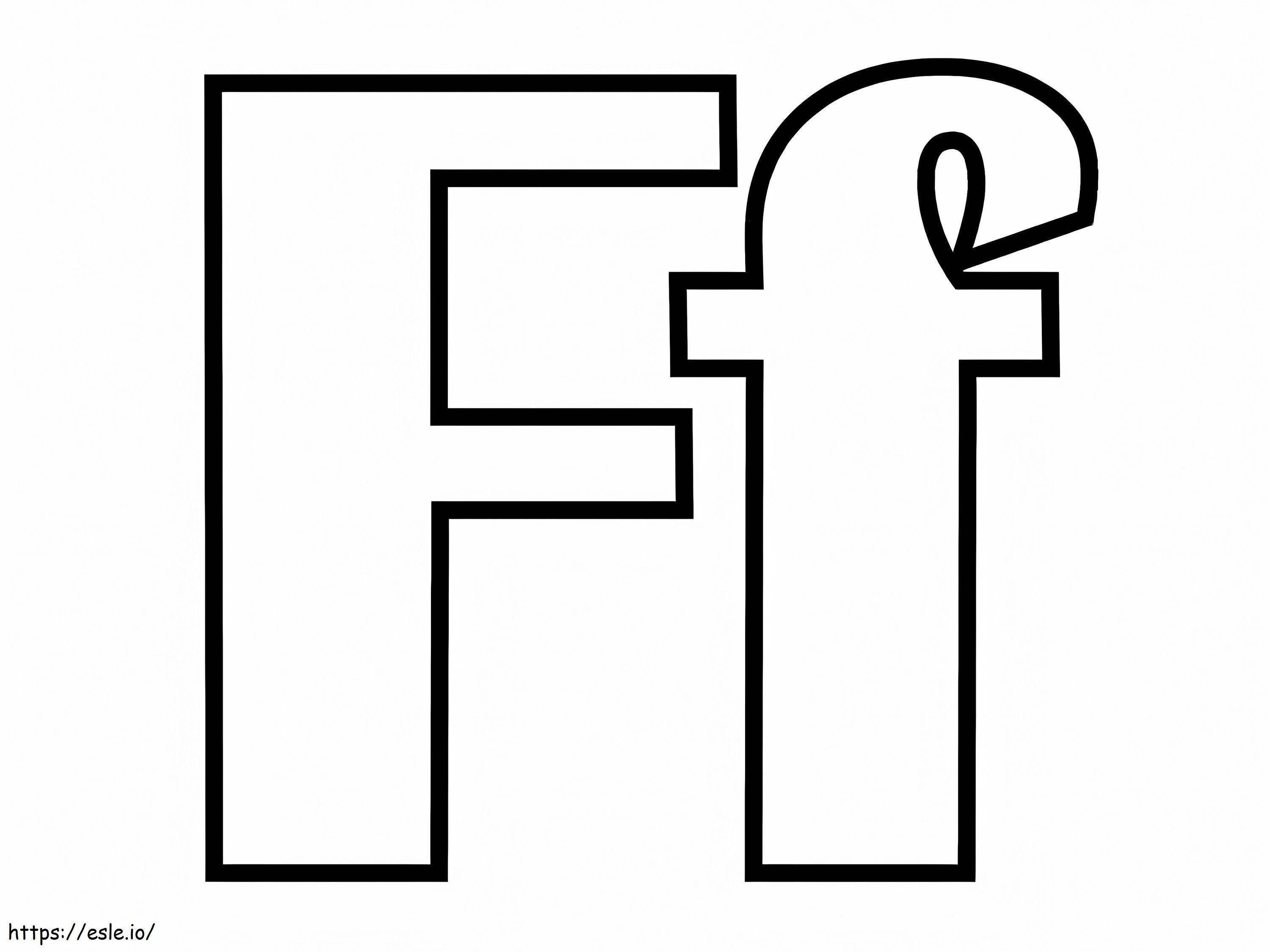 Letter F coloring page