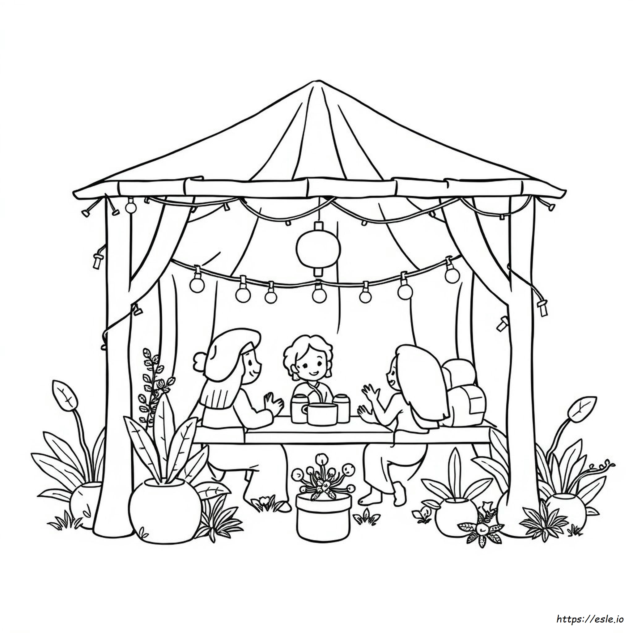 Mutlu Sukkot Boyama Sayfaları