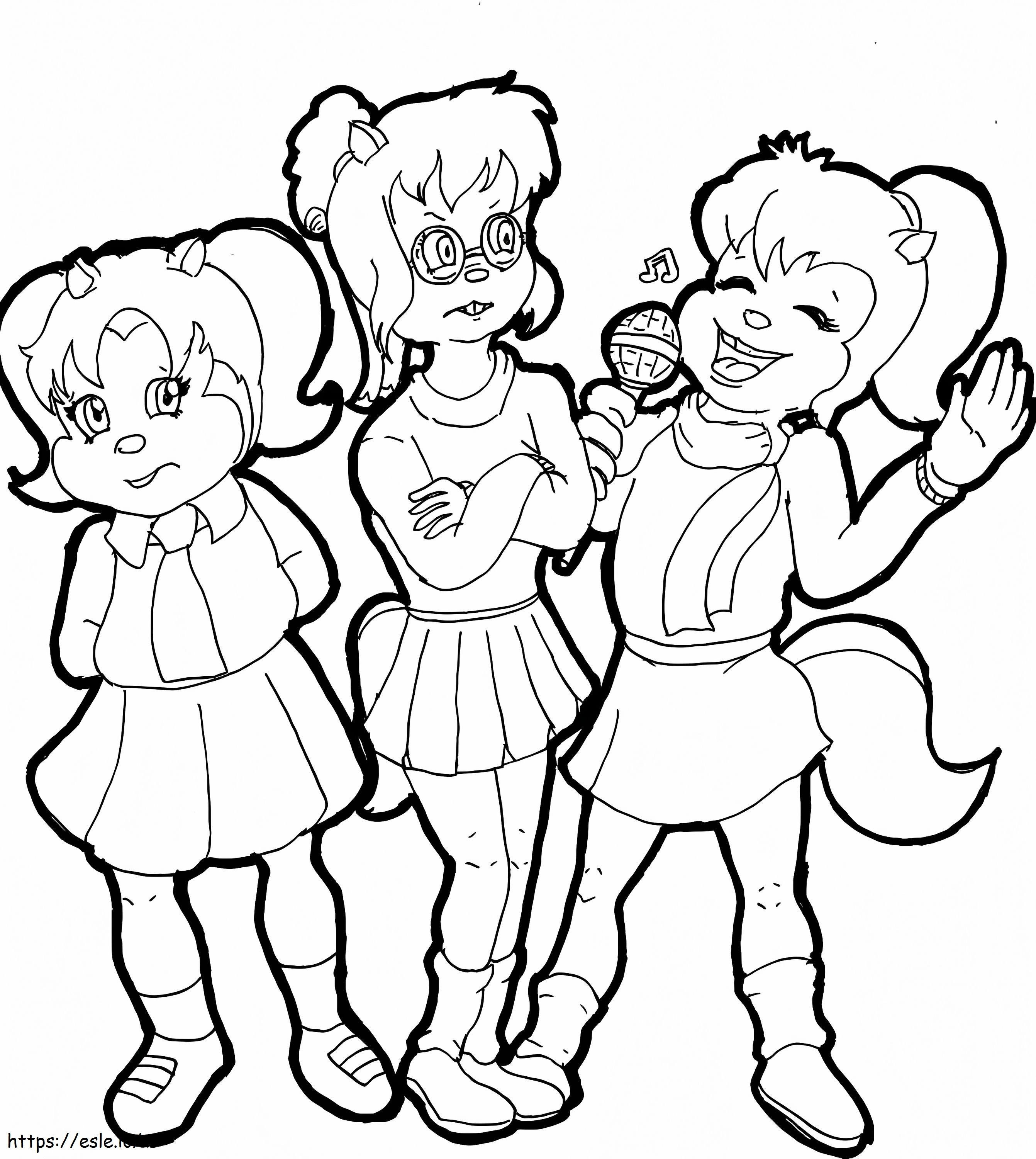 Fun Chipettes coloring page