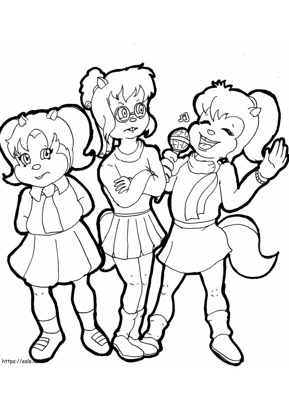 Fun Chipettes coloring page