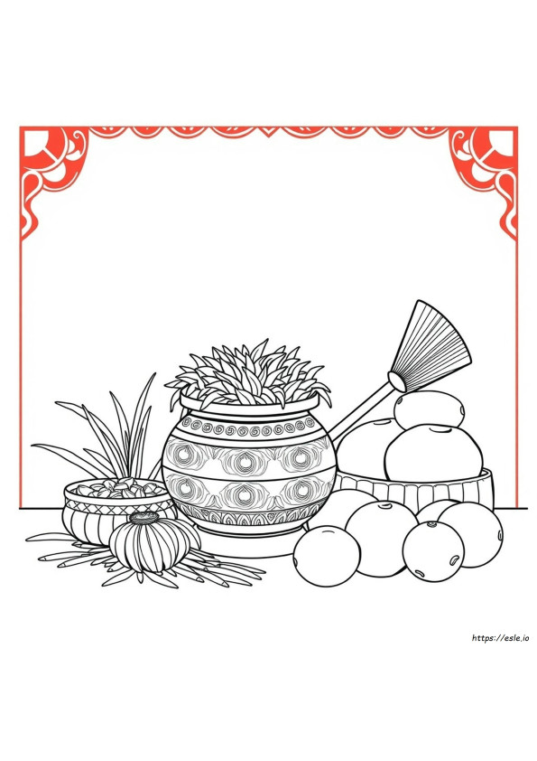Pongal-Juhlan Ääriviivakuvat Pongal-Värityskuvat
