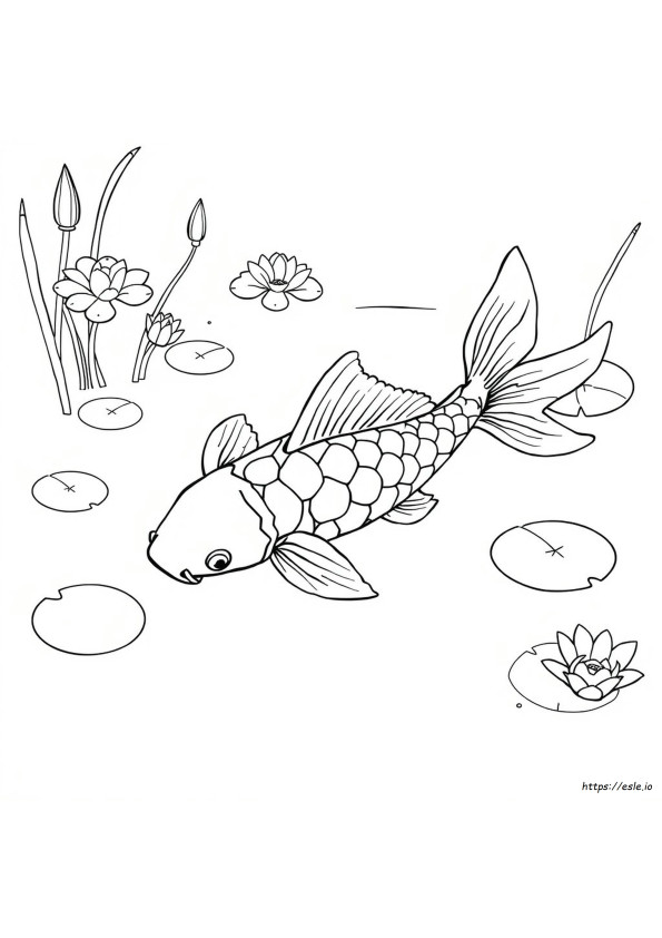 Detailed Koi Fish Coloring Page